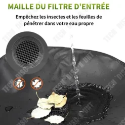 Regnvattenuppsamlingstank - TECH DISCOUNT - 190L - PVC - Rund - Svart