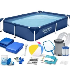 Rektangulär poolram 221x150x43 cm 16-i-1 Bestway 56401N
