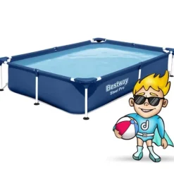 Rektangulär poolram 221x150x43 cm 16-i-1 Bestway 56401N