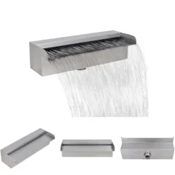 Rektangulärt Vattenfall Poolfontän i rostfritt stål 30 cm - Fontäner