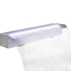 Rektangulärt Vattenfall Poolfontän med LEDs i rostfritt stål 60 cm - Poolfontän - Poolfontäner - Home & Living