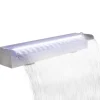 Rektangulärt Vattenfall Poolfontän med LEDs i rostfritt stål 60 cm
