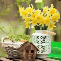 Relaxdays fågelhus dekoration, i bränt trä, hängande voljär, för utomhusbruk, 28,5 x 19 x 10,5 cm, naturlig