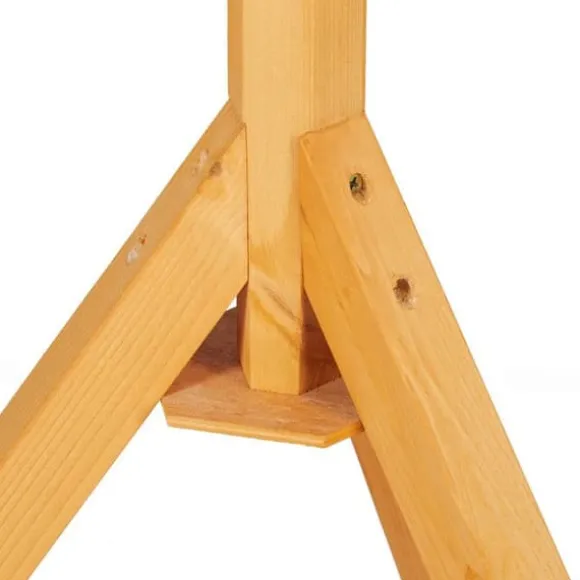 Relaxdays Fågelmatare med stöd, stor, tak som tål väder och vind, trä, 137 x 66 x 59 cm, natur/grön