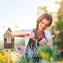 Relaxdays Fristående Insektshotell, Insektshus, Bee Refuge, Nest Hut Garden HxBxD: 140x47x47cm, Nature