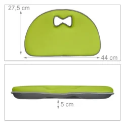 Relaxdays Knäskydd för trädgård, knähjälp, universell med handtag, knämatta, grön