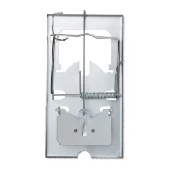 Relaxdays Mössfälla, 4-pack, tandad fångstyra, återanvändbar, hög effektivitet, metall, fälla, silverfärgad