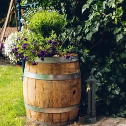 Relaxdays Trädgårds-/terrassfontän, antik design, kran, behållare, H x L x P: 72 x 26 x 31 cm, mörkgrön