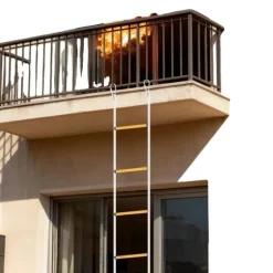 Repstege, 12m Längd, 0,9-tums Diameter, 440 lbs Belastningskapacitet, Halkfria Pedaler, Lämplig för Brandutrymnings