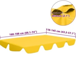 Reservtak för hammock - Vattentåligt tyg | Färg: Gul | Storlek: 188/168x145/110 cm