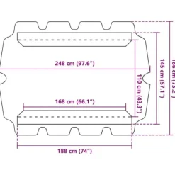 Reservtak för hammock - Vattentåligt tyg | Färg: Gul | Storlek: 188/168x145/110 cm