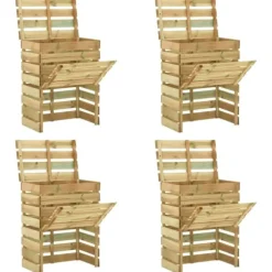 Ribbad trädgårdskompost 4 st 80x50x100 cm impregnerad furu