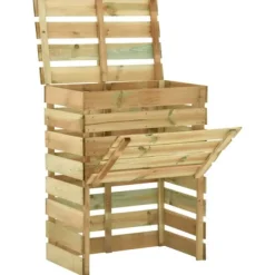 Ribbad trädgårdskompost 4 st 80x50x100 cm impregnerad furu