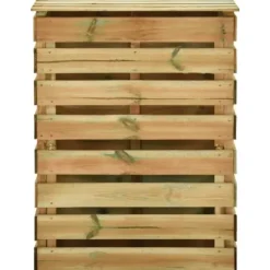 Ribbad trädgårdskompost i trä - 2 st lådor | Storlek: 80x50x100 cm | Färg: Impregnerad furu