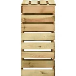 Ribbad trädgårdskompost i trä - 2 st lådor | Storlek: 80x50x100 cm | Färg: Impregnerad furu