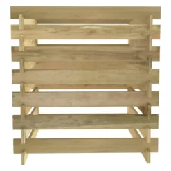 Ribbad trädgårdskompost 90x90x90 cm impregnerad furu