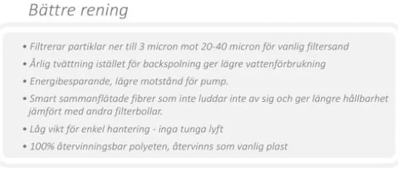 Rio FiberTECH filterbollar 700g motsv. 25kg sand