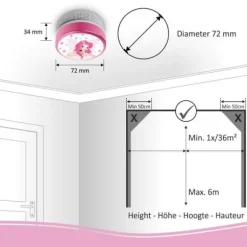 Rökdetektor för barn ELRO FS8110 - Elven Princess design - 10 års batteri - EN14604 kompatibel