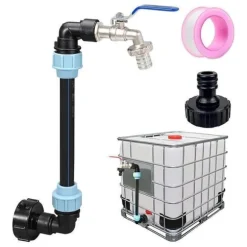 Robinet Cuve 1000L - Robinet IBC Col de Cygne de Cuve - Robinet en laiton - S60x6 - Filetage Grossier 3/4'' - 32cm