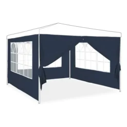 Robust blå paviljong sidovägg set om 4