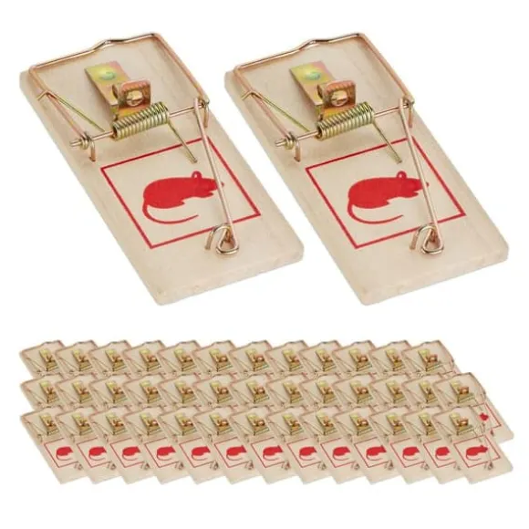 Robust musfälla i trä i set om 40 st