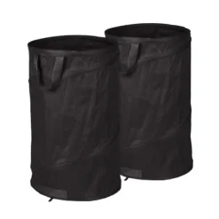 Robust set med 2 popup-bladpåsar 120 l svart
