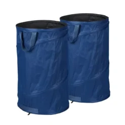Robust set med 2 popup-bladpåsar 120 l blå