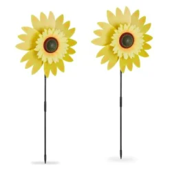 Robust set med 2 solrosväderkvarnar