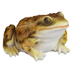 Robust trädgårdsfigur groda i konststen