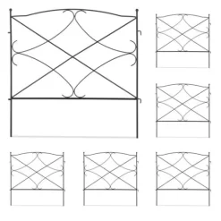 Robust trädgårdsgrind i metall med 6 delar