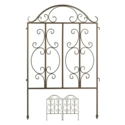 Robust trädgårdsstaket i brons, set om 3