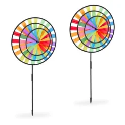 Robust väderkvarn regnbåge set om 2