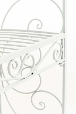 Romantisk halvpaviljong med bänk - Garden Pavilion - Hållbar järndesign | Färg: Vit