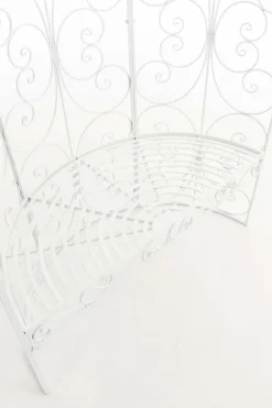 Romantisk halvpaviljong med bänk - Garden Pavilion - Hållbar järndesign | Färg: Vit