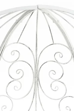 Romantisk halvpaviljong med bänk - Garden Pavilion - Hållbar järndesign | Färg: Antik vit