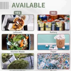 Rootz 2-behållare kompostbehållare - 160L Kapacitet - Roterande kompostbehållare - Grå + Grön + Svart - 71cm x 65cm x 96cm