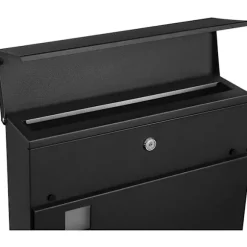 Rootz brevlåda - Väggbrevlåda - Väggmonterad - Låsbar - Tidningsfack - Svart - Metall - 37 x 10,5 x 37 cm