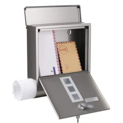 Rootz Brevlåda - Väggbrevlåda - Väggbrevlåda - Postlåda i rostfritt stål - Väggmonterad postlåda - Postmonterad postlåda - Brevlåda för brev - Silver | CDON