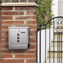 Rootz Brevlåda - Väggbrevlåda - Väggbrevlåda - Postlåda i rostfritt stål - Väggmonterad postlåda - Postmonterad postlåda - Brevlåda för brev - Silver | CDON