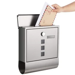 Rootz Brevlåda - Väggbrevlåda - Väggbrevlåda - Postlåda i rostfritt stål - Väggmonterad postlåda - Postmonterad postlåda - Brevlåda för brev - Silver | CDON