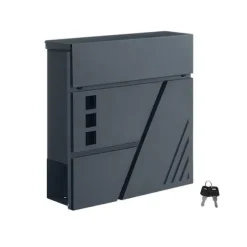 Rootz Brevlåda - Väggbrevlåda -Väggmonterad postlåda - Postmonterad postlåda - Brevlåda för brev - Antracit - 7 x 10,5 x 37 cm