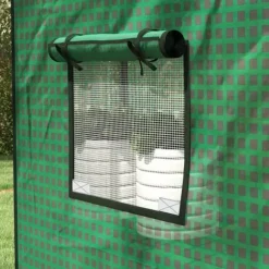 Rootz Ersättningsfilm Växthus - Rulldörr - Nätfönster - Polyeten - Grön - 143 x 70 x 190cm