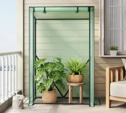 Rootz Foil Greenhouse - Plant Shelter - Weather Protection - UV Resistant - Steel & PE Tarpaulin - 100x50x150/132 cm