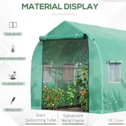 Rootz Folie Växthus - Grön - Järn, Pe - 177,16 cm x 118,11 cm x 78,74 cm