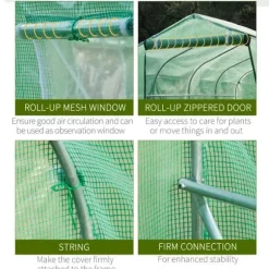 Rootz Folie Växthus - Grön - Järn, Pe - 177,16 cm x 118,11 cm x 78,74 cm