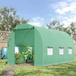 Rootz Folie Växthus - Tomat Växthus - Tunnel Växthus - Växthus - Grön - 445 X 190 X 200 CM