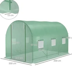 Rootz Folie Växthus - Tomat Växthus - Växthus - Grön - 350 X 200 X 200 CM