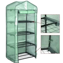 Rootz Folie Växthus 2/3 våningar - Litet växthus - Tomathus - Växtskydd - 69cm x 49cm x 158cm - 140g/m2 PE Mesh