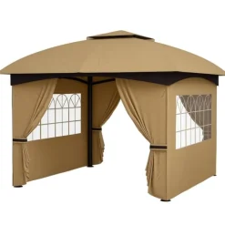 Rootz Garden Gazebo 3.4x3.4m - öltält - utomhusskydd - UV -skydd - Stålram - 335L x 335W x 285H cm