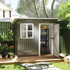 Rootz Garden Shed - Garden House - Outdoor Storage - Låsbar stålstruktur - 221 cm x 133 cm x 190 cm